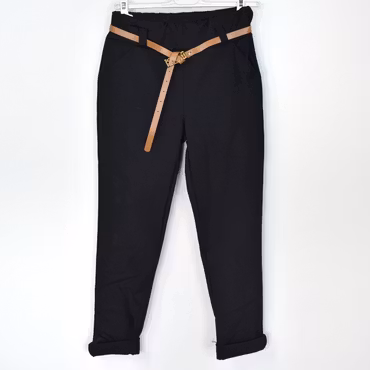 Leggings med Fickor och Skärp SVART