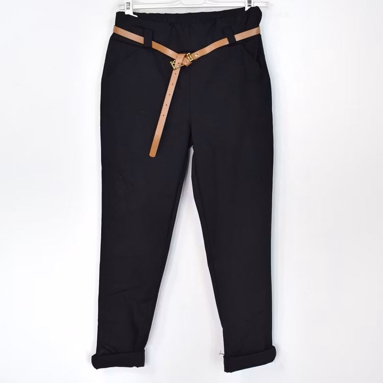 Leggings med Fickor och Skärp SVART
