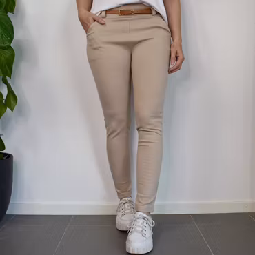 Leggings med Fickor och Skärp BEIGE