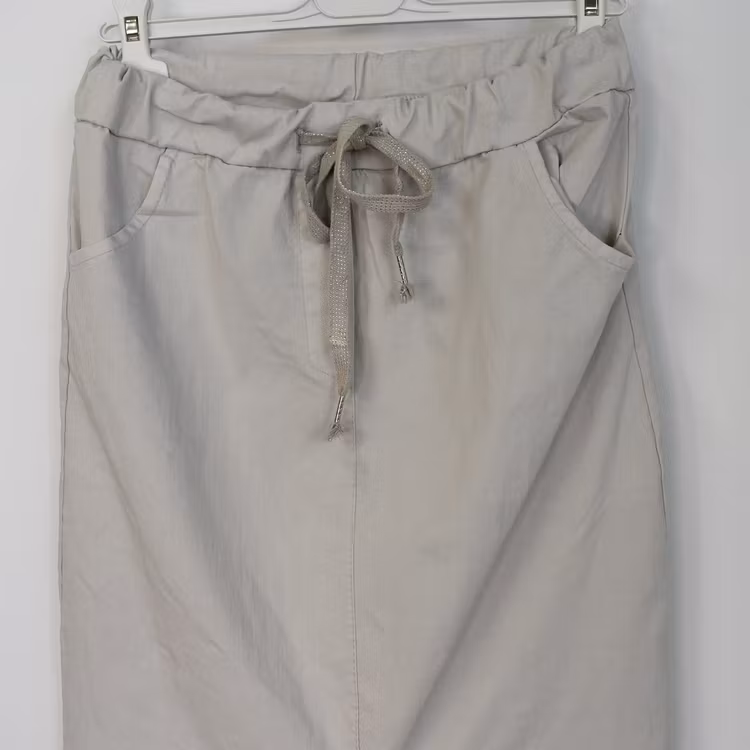 Kjol Lång Stretchig BEIGE