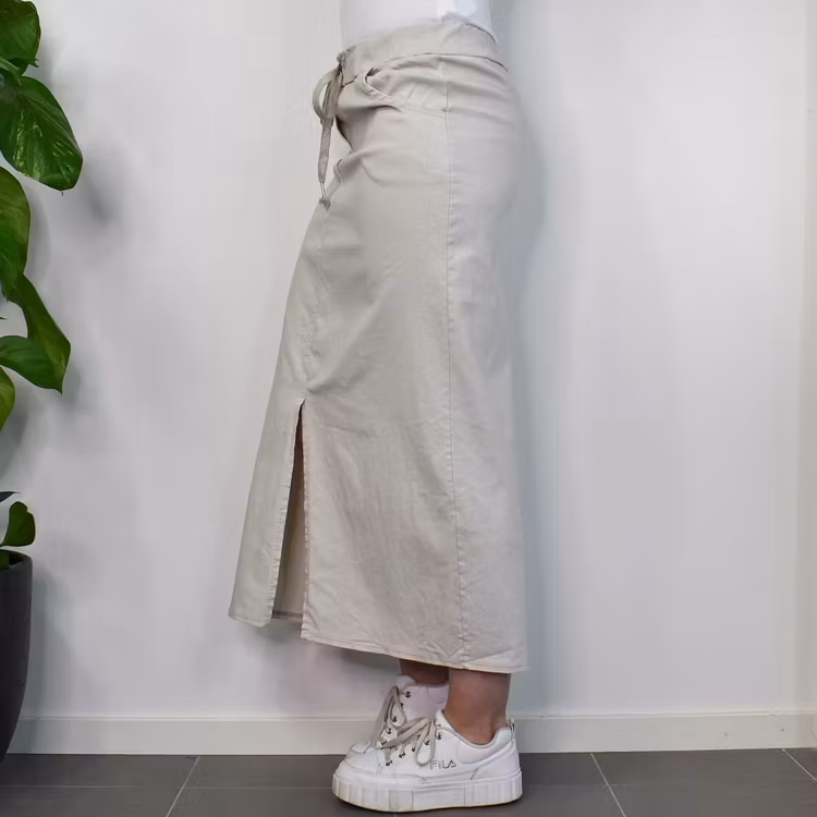 Kjol Lång Stretchig BEIGE
