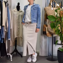 Kjol Lång Stretchig BEIGE