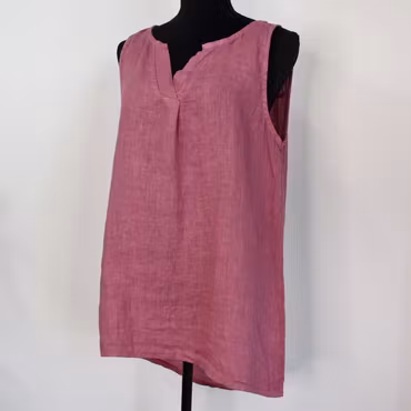 Linne/Ärmlös topp FUSCHIA