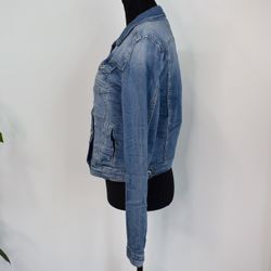 Jeansjacka med knappar BLÅ - Place du Jour