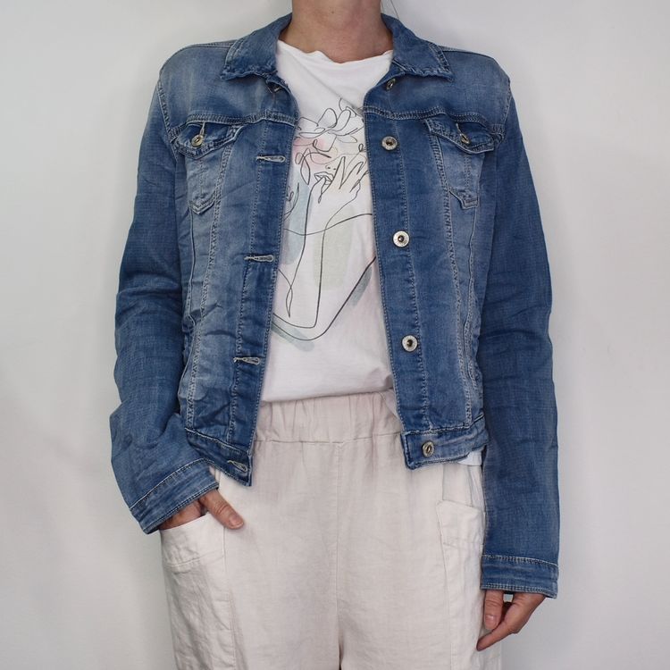Jeansjacka med knappar BLÅ - Place du Jour
