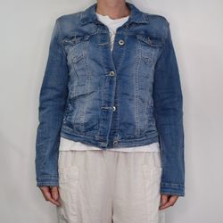 Jeansjacka med knappar BLÅ - Place du Jour