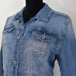 Jeansjacka med knappar BLÅ - Place du Jour