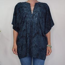 Topp Ibu Batik MÖRKBLÅ - Stajl Agenturer