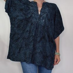 Topp Ibu Batik MÖRKBLÅ - Stajl Agenturer