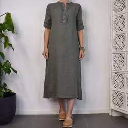 Linneklänning Camelia MILITARY - Marta du Chateau
