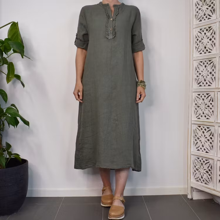 Linneklänning Camelia MILITARY - Marta du Chateau