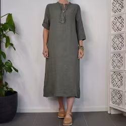 Linneklänning Camelia MILITARY - Marta du Chateau