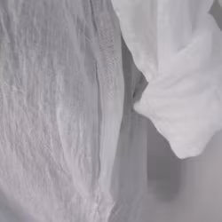Kort Linneklänning med Krås VIT