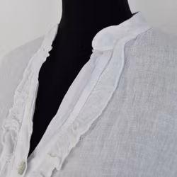 Kort Linneklänning med Krås VIT