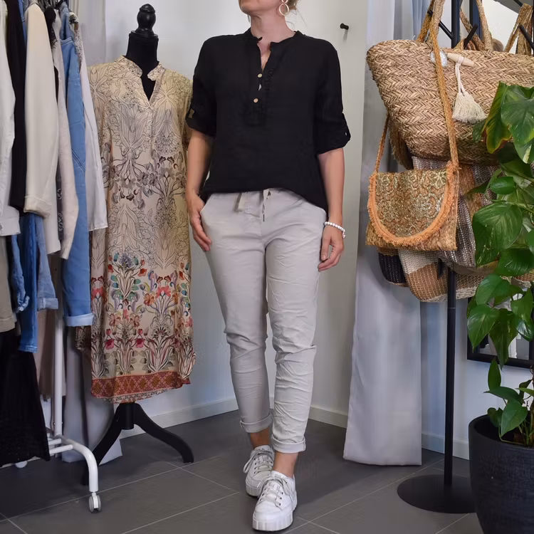 Linneskjorta Bonnie SVART - Marta du Chateau