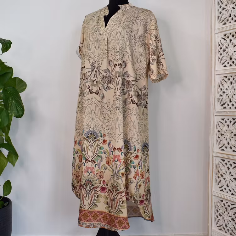 Klänning Helma Blommig BEIGE - Marta du Chateau