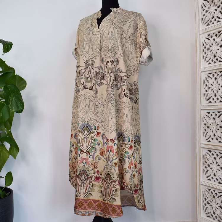 Klänning Helma Blommig BEIGE - Marta du Chateau