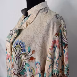 Blus Unnur Blommig BEIGE - Marta du Chateau