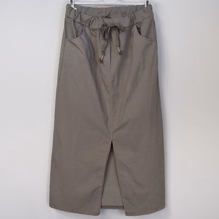 Kjol Lång Stretchig TAUPE