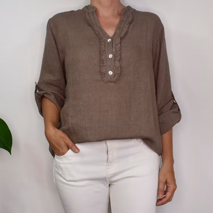 Linneblus med Krås TAUPE