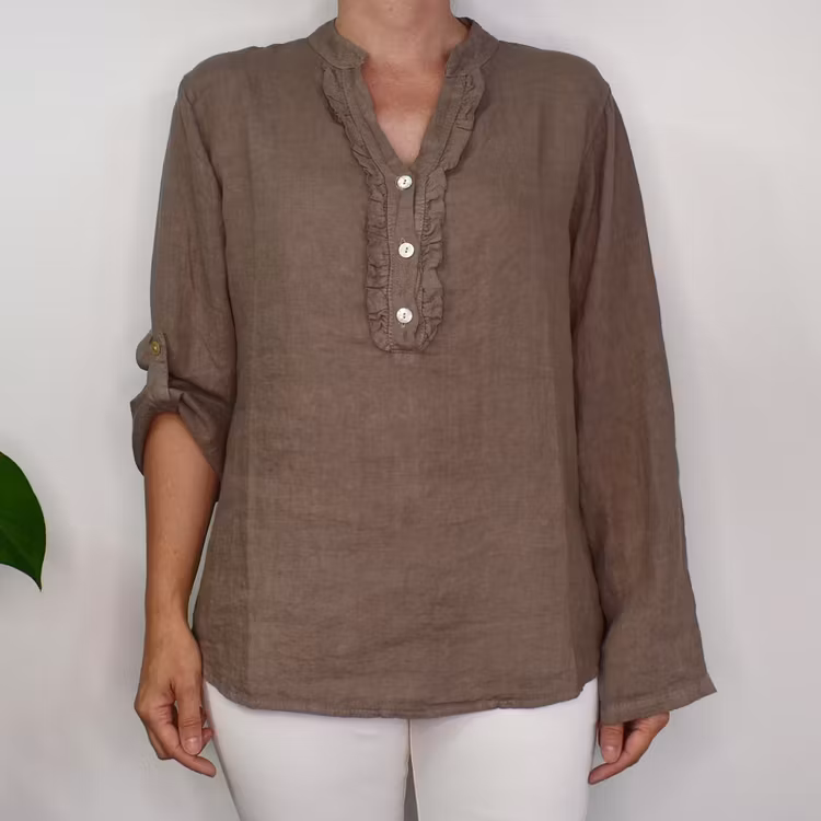Linneblus med Krås TAUPE