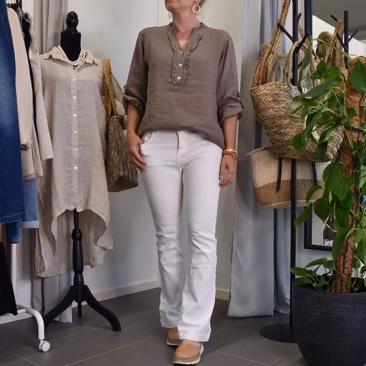 Linneblus med Krås TAUPE