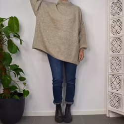 Stickad Tröja Over Sized LJUS TAUPE