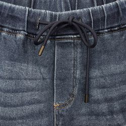 Jeans Resårmidja och Knytband MÖRK BLÅ - 3D Denim