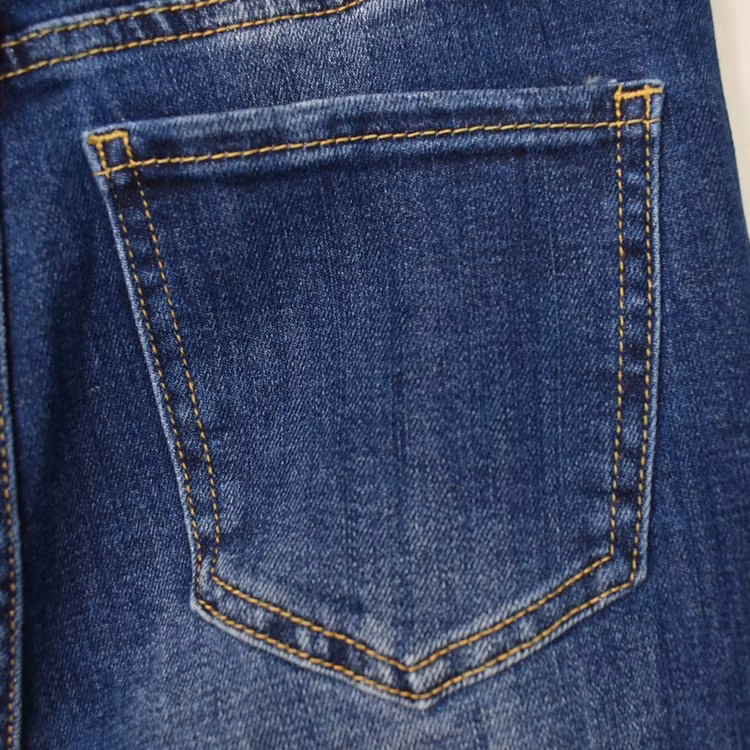 Jeans Flare med Fransar MÖRK BLÅ - 3D Denim
