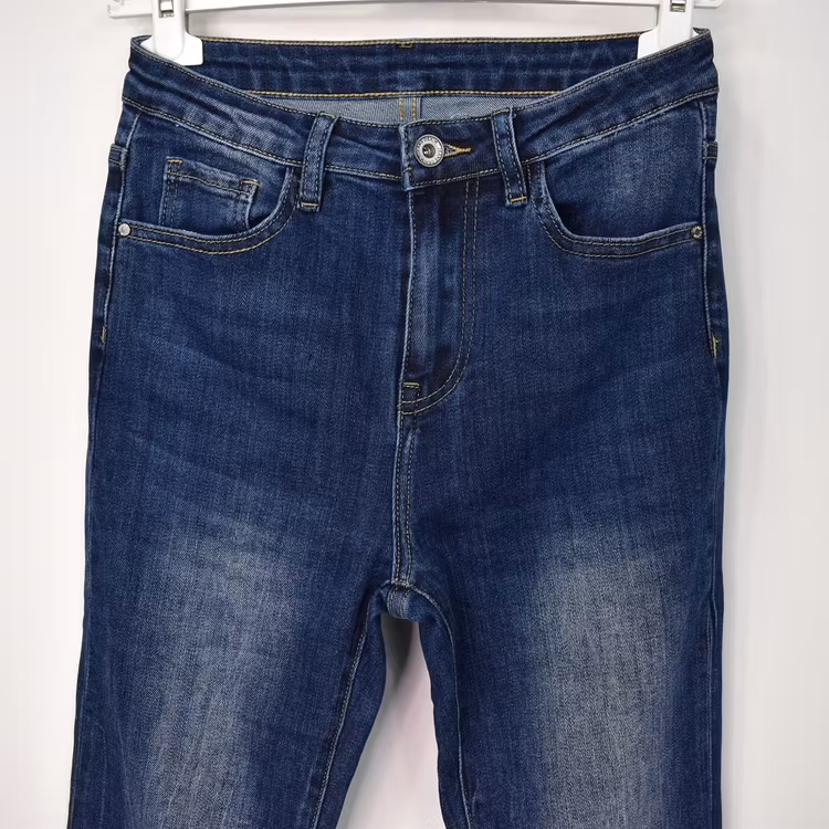 Jeans Flare med Fransar MÖRK BLÅ - 3D Denim