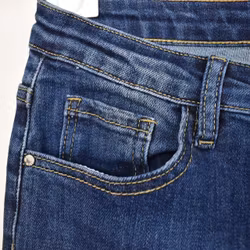 Jeans Flare med Fransar MÖRK BLÅ - 3D Denim