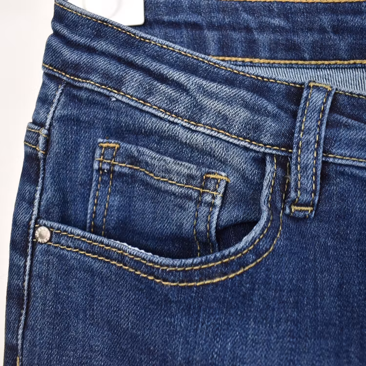 Jeans Flare med Fransar MÖRK BLÅ - 3D Denim