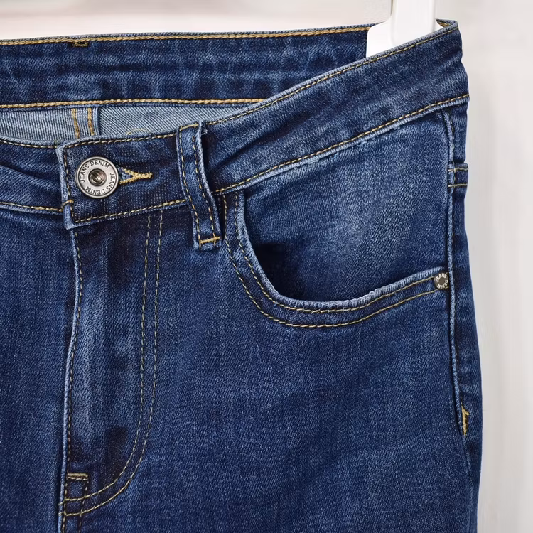 Jeans Flare med Fransar MÖRK BLÅ - 3D Denim