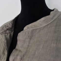 Linneskjorta med spets TAUPE