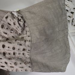Linneskjorta med spets TAUPE