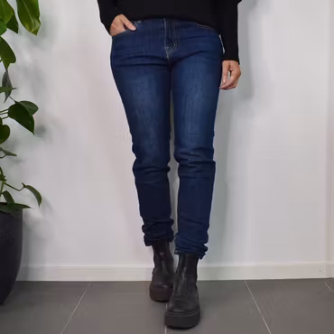 Jeans med Gylf MÖRK BLÅ - 3D Denim