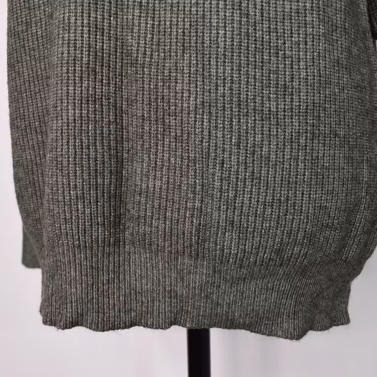 Stickad Polotröja Med Puffärm KAKI