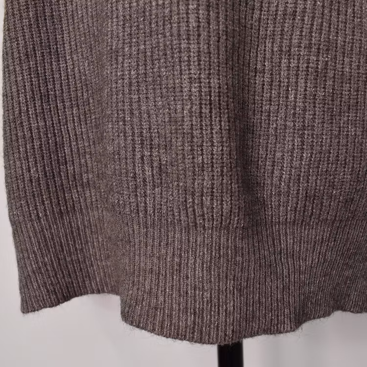 Stickad Polotröja Med Puffärm TAUPE