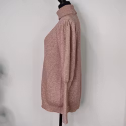 Stickad Polotröja Med Puffärm ROSE