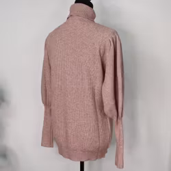 Stickad Polotröja Med Puffärm ROSE