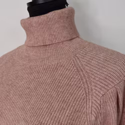 Stickad Polotröja Med Puffärm ROSE