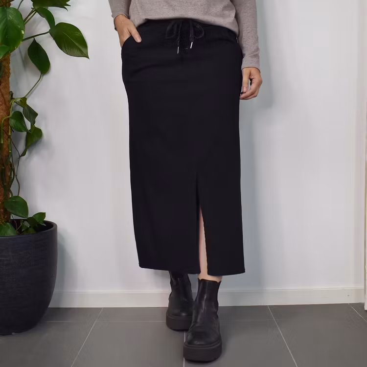 Kjol Lång Stretchig SVART