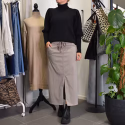 Kjol Lång Stretchig TAUPE
