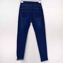 Jeans Resårmidja och Knappar MÖRK BLÅ - 3D Denim