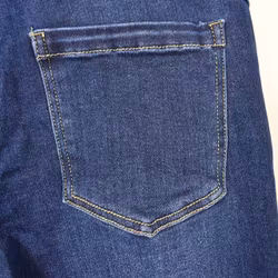 Jeans Resårmidja och Knappar MÖRK BLÅ - 3D Denim