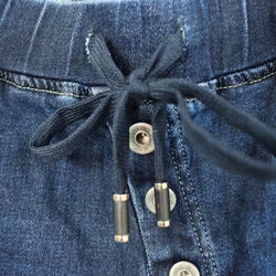 Jeans Resårmidja och Knappar MÖRK BLÅ - 3D Denim