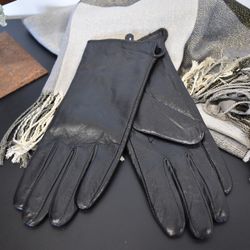Handske Skinn SVART
