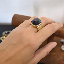 Elastisk ring Maya GULD/GRÅ - The Moshi