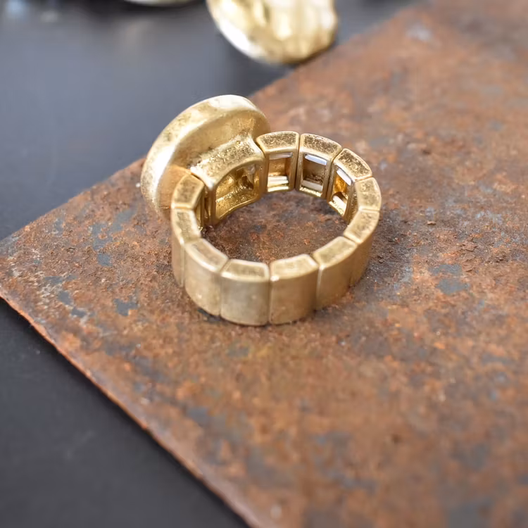 Elastisk ring Maya GULD/GRÅ - The Moshi