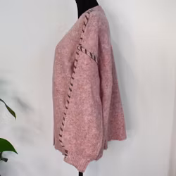 Stickad Kofta Recycled MELERAD ROSA